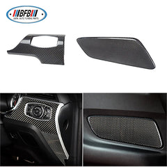 3 holes Carbon Fiber Interior Kits Left Hand Drive 10 pcs for Ford Mustang 2015+ Carbon Fiber Navigation Table Cover