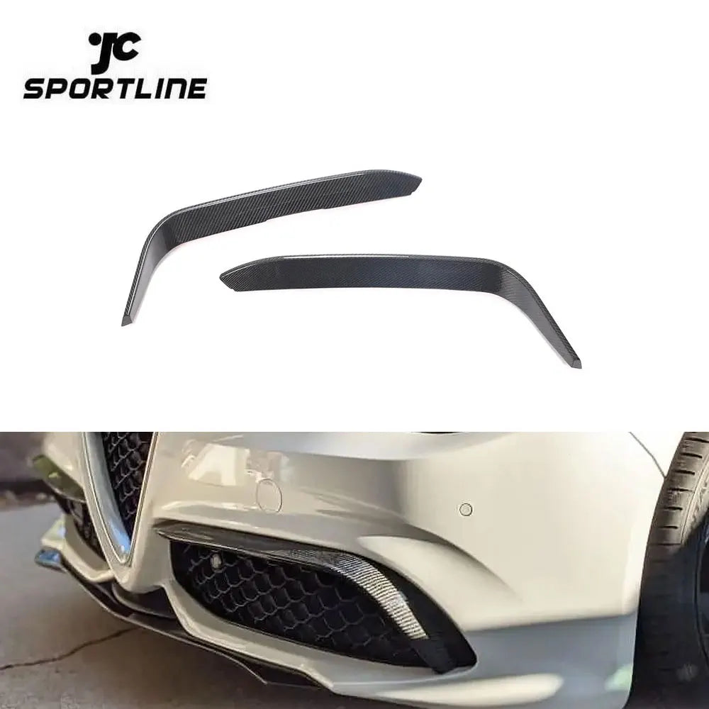 Carbon Fiber Fog Light Cover Splitter Canard for Alfa Romeo Giulia Sport 2015 - 2021