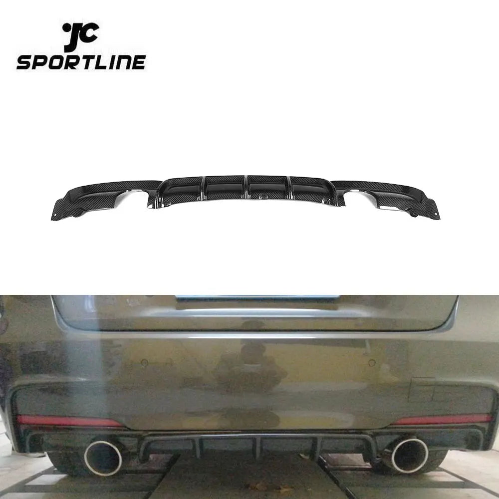 Carbon Fiber F30 325i Rear Diffuser for BMW 325i 320i 328i 335i Dual Tips 12-17