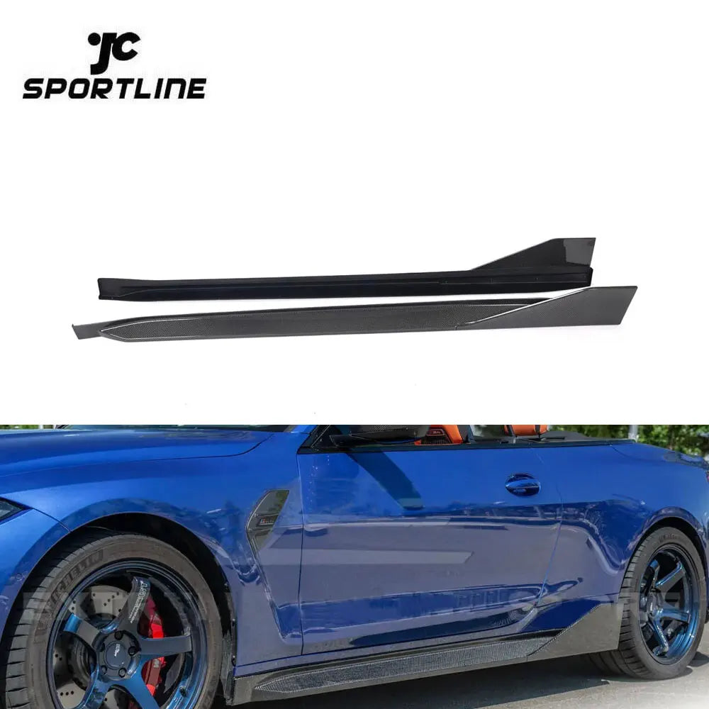 Modify Luxury G82 M4 Carbon Fiber Side Skirts Extensions for BMW 4series G82 G80 M3 M4 Coupe 2-Door 2021UP