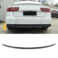 A6 C7 Carbon Fiber Rear Trunk Spoiler Tail Lip Boot Wing for Audi Sedan 2013