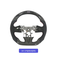 Customized Led Steering Wheel Real Carbon Fiber Steering Wheel For Q50 Q50L 2014-2017