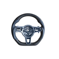 Carbon fiber Flat Steering Wheel for Porsche Mancan Panamera Cayenne 911 718 991 Customized Wheel