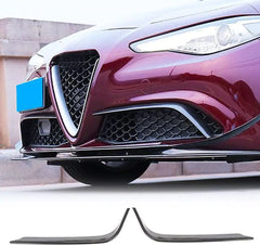 Real Carbon Fiber Front Bumper Canards Fins for Alfa Romeo Giulia Base Sedan 2015-2021 Fog Light Cover Splitter