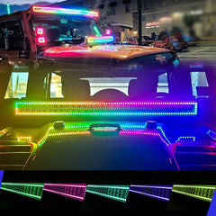 32inch 12v Rgb Halo Eye Chasing Led Light Bar Remote control and Bluetooth control for Car