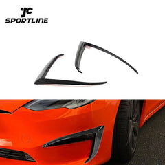 Carbon Fiber Model S Front Canards for Tesla Model S Plaid 4-Door Electric 2021-2023