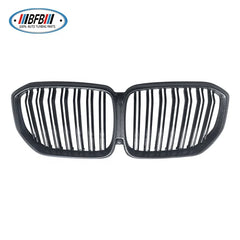 Fit For BMW X5 Series G05 2019-2022 Carbon Fiber Front Bumper Kidney Grille Double Strips Style