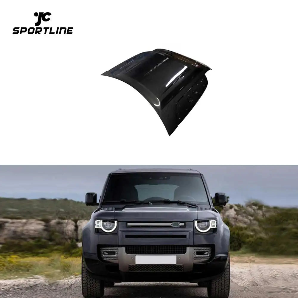 Dry Carbon Fiber Car Engine Hood Bonnet for Land Rover Defender 2020-2023