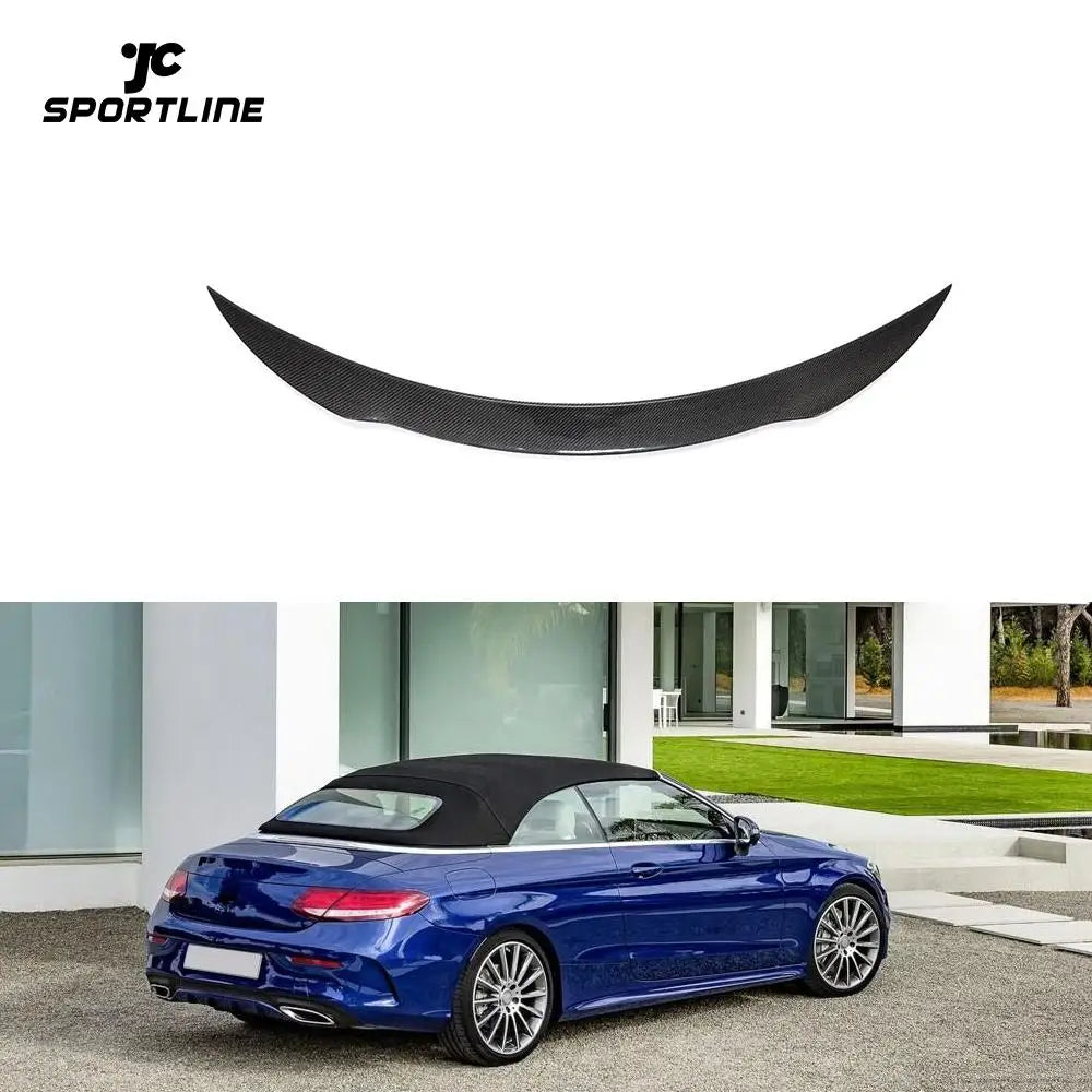 For Benz C205 C200 C300 C43 C63 Convertible 15UP Rear Trunk Spoiler Carbon Fiber