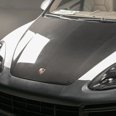 OE-style replacement dry carbon fiber engine hood cover for porsche cayenne 958.1 2011-2014