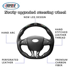 Customized Led Steering Wheel Real Carbon Fiber Steering Wheel For Q50 Q50L 2014-2017