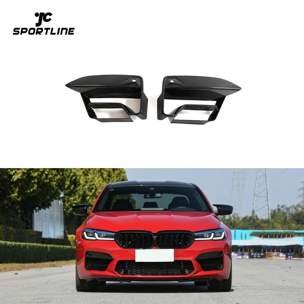 Dry carbon Front Fog Light Cover Fins Splitter For BMW F90 M5 Sedan 2021-2024