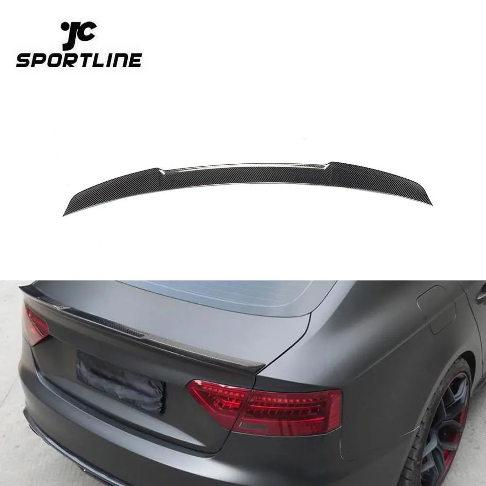 For Audi A5 Sline S5 B8.5 Sedan Carbon Fiber Rear Trunk Boot Spoiler Wing Lip 2012-2016