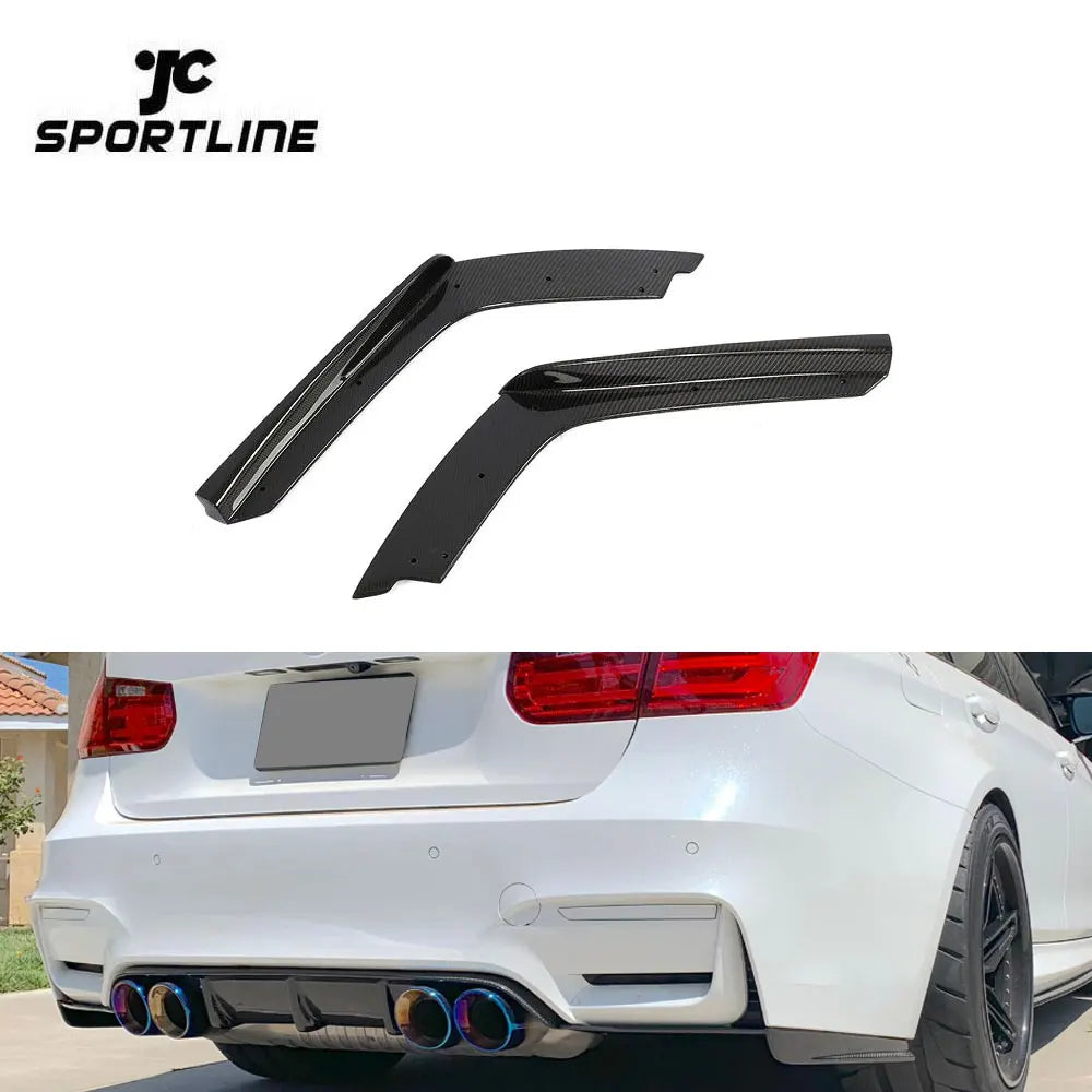 Carbon Fiber Rear Bumper Splitter Corner Fins Aprons For BMW F83 F82 M4  F80 M3 2014 - 2019