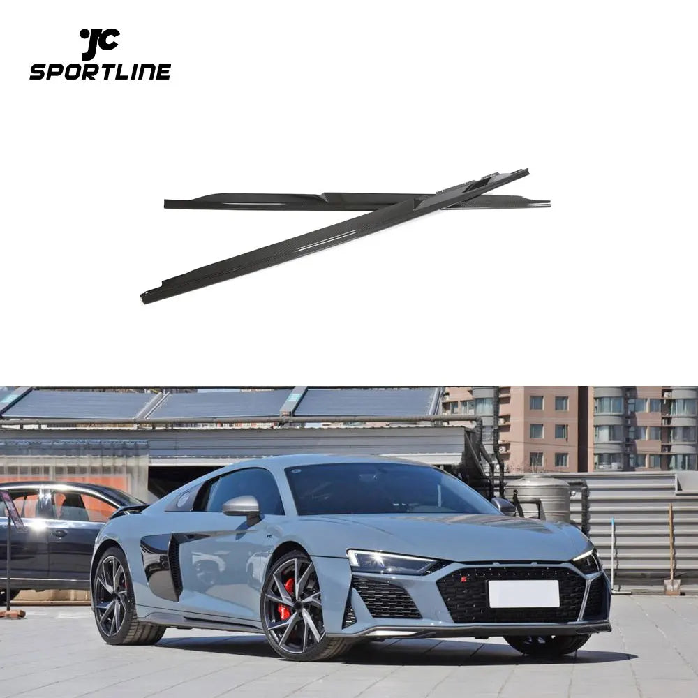 Latest Pre-preg R8 V10 Side Skirts Trims for Audi R8 V10 Performance Coupe 2-Door 2023