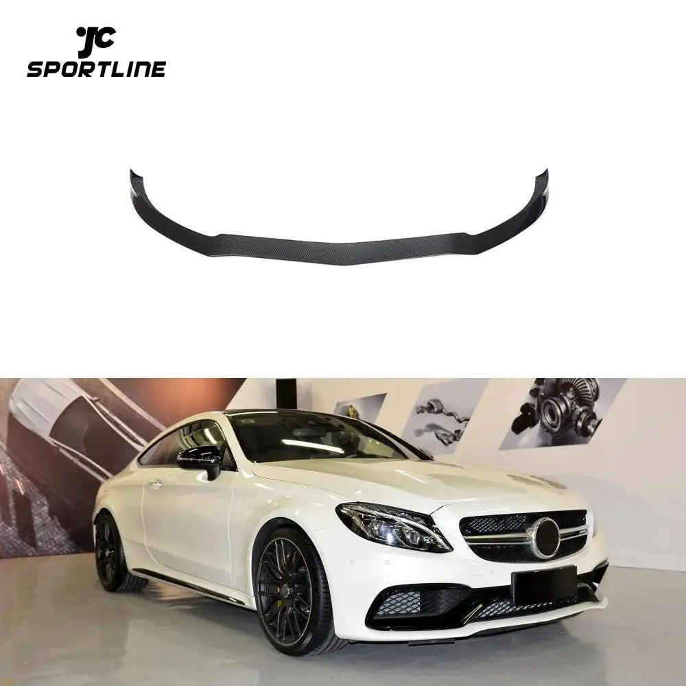 REAL CARBON Front Bumper Lip Splitter Spoiler For Mercedes-Benz C205 C63 AMG 2 DOOR 15-19