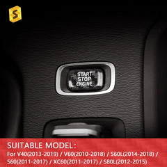 ES Ready To Ship Carbon Fiber Interior Accessories Start Stop Button Cover Carbon Fiber Sticker For Volvo V60 S60 V40 XC60