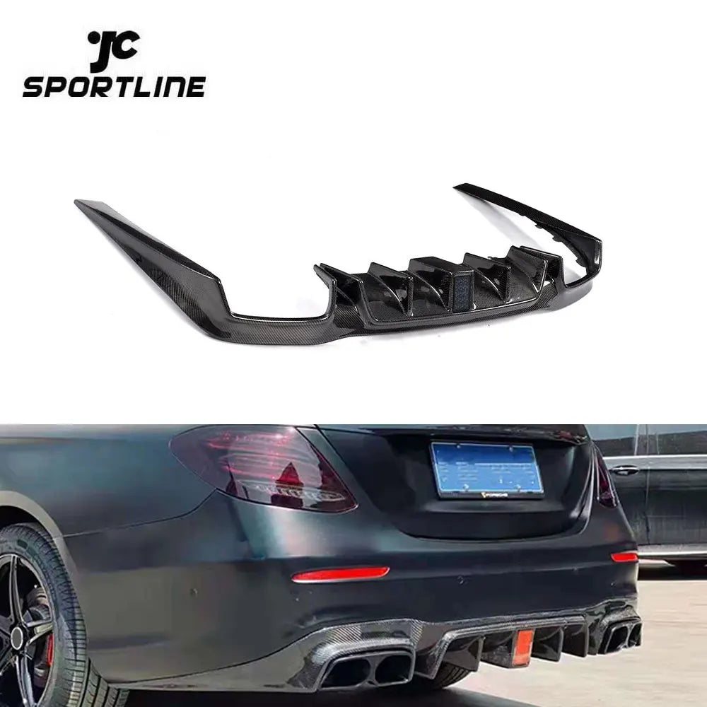 Carbon Fiber W213 Rear Diffuser Lip for Mercedes Benz E43 E63 AMG E350 E400 Sport 17-18