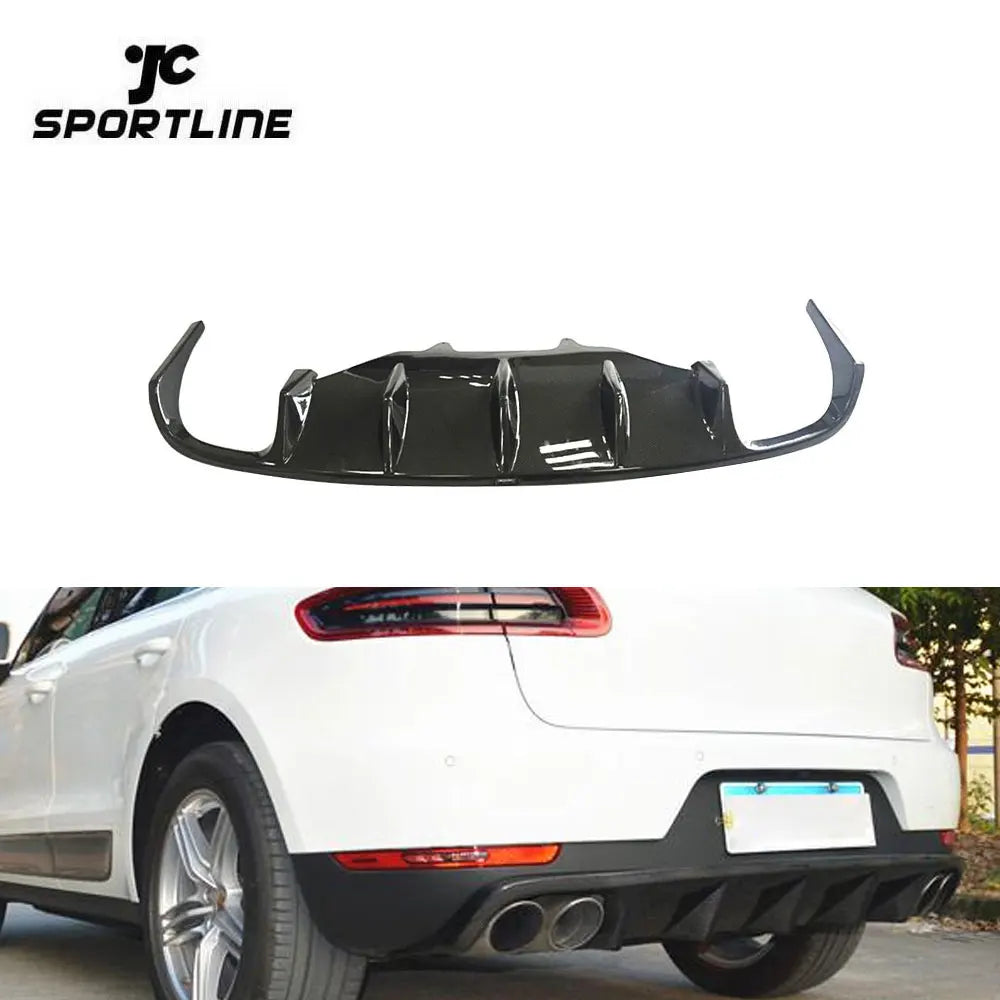 K Style Carbon Fiber Rear Diffuser Lip For Porsche Macan