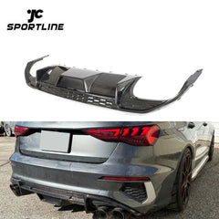 Carbon Fiber S3 Car Rear Diffuser for Audi S3 8Y A3 SLINE Sedan 4-Door 2021-2023