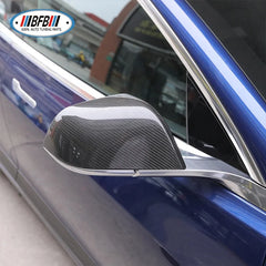 Real Dry Carbon Fiber Mirror Covers Side Mirror Cover For Tesla Model 3 2017up