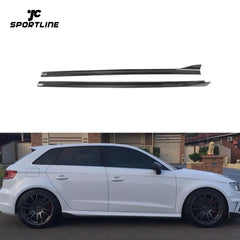 Carbon Fiber Auto Side Skirts Winglet for Audi A3 S-Line S3 Sportback 4-Door 2014-2017