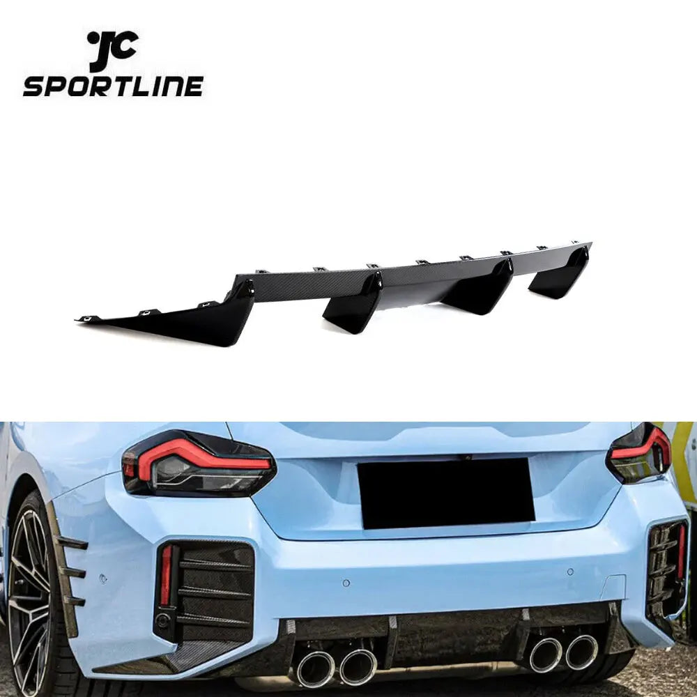 For BMW G87 M2 Coupe 2022-24 REAL CARBON FIBER Rear Bumper Diffuser Lip Spoiler