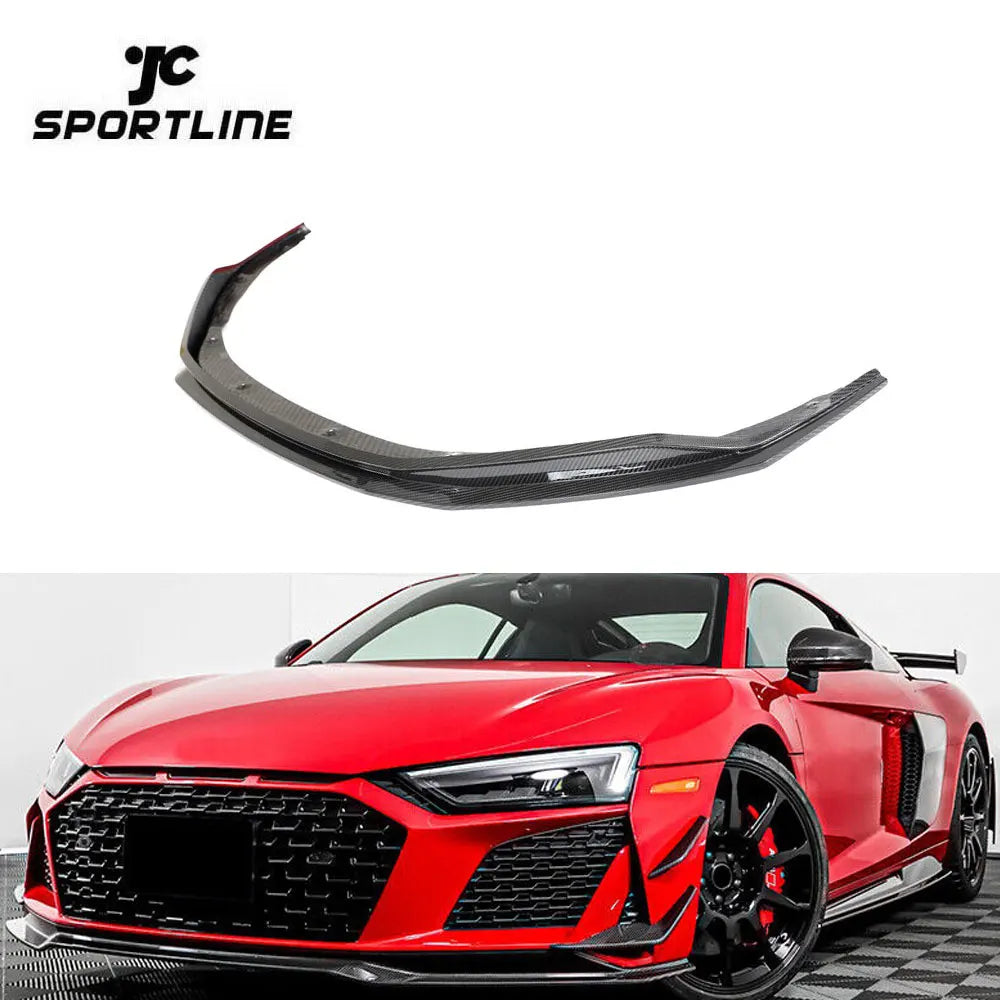 Prepreg Dry Carbon fiber R8 Front Bumper Lip Splitter Spoiler for Audi R8 V10 2023