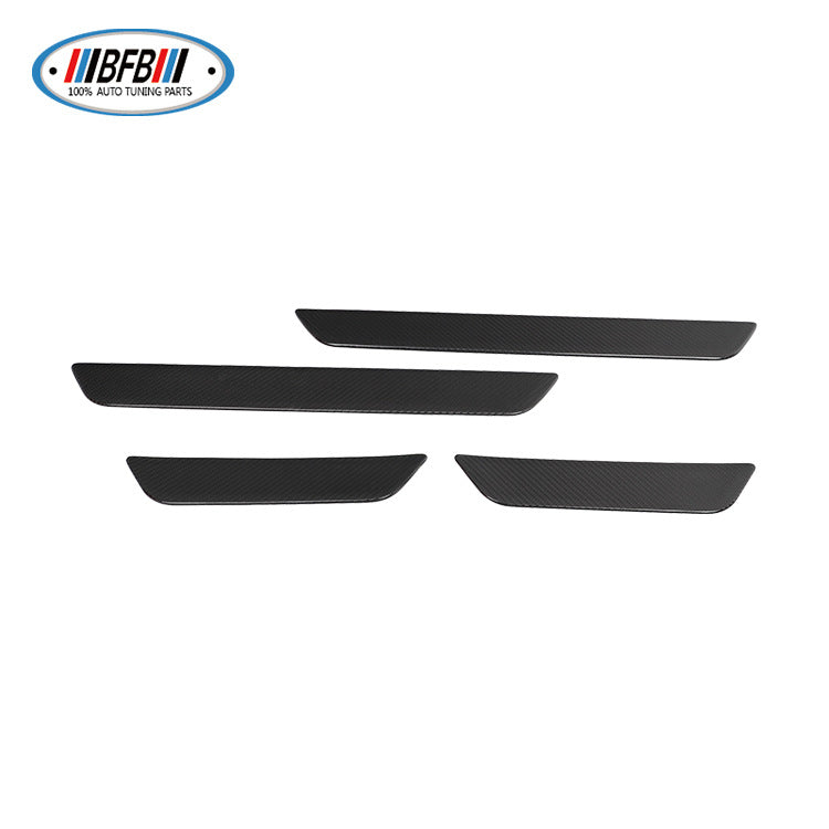 100% Real Carbon Fiber Door Sill Trim - For Tesla Model 3 - Carbon Fiber Welcome Pedal Protector Shell Carbon Fiber Sticker