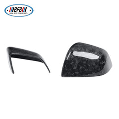 100% Real Carbon Fiber Mirror Cover for Rearview Mirror - For Tesla Model Y - Forged Marble Mirror Shell