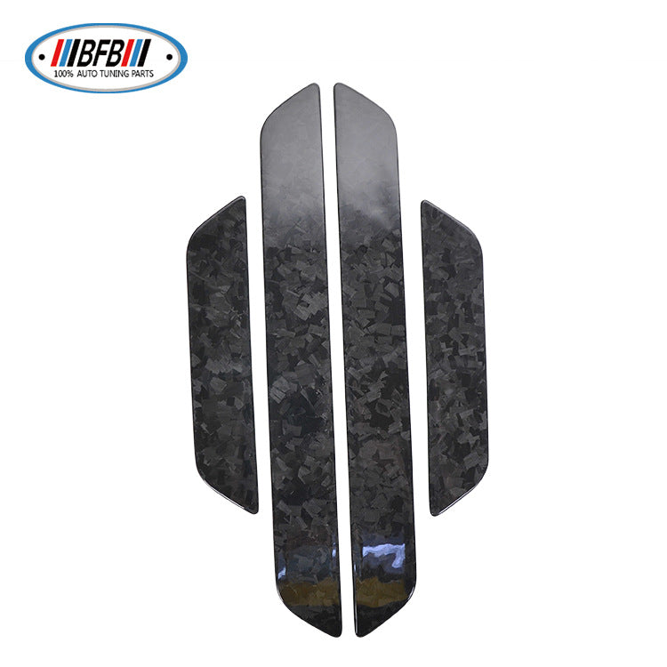 100% Real Carbon Fiber Door Sill Guards - For Tesla Model 3 - Forged Pattern Glossy Welcome Pedals Protector Shell Carbon Fiber