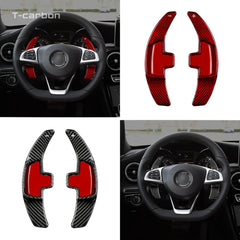 T-carbon Carbon Fiber Steering Wheel Extension Paddle Shift For Mercedes Benz AMG A45 C63 CLA45 GLE GLA CLS GLS W205 W213