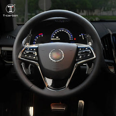 T-carbon Carbon Fiber Steering Wheel Extension Shift Paddle Shifter For Cadillac XTS XT5 ATS ATS-L 40T 28T