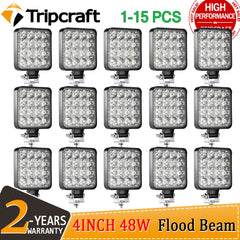 Tripcraft 1-20Pcs led Work light  4inch 48W Offroad Work Lamp Bar 12v Spot  Auto Light for Car Truck 4x4 led tractor headlight