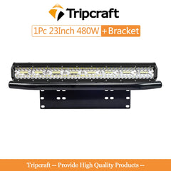 Tripcraft 23" Front Bumper Bull Bar Number Plate Holder For 4X4 Off Road SUV 4WD Auto Car LED Light Bar Fog Lights Mount Bracket