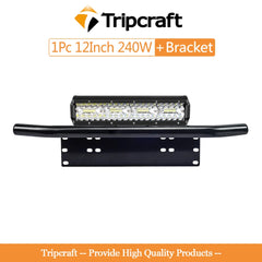 Tripcraft 23" Front Bumper Bull Bar Number Plate Holder For 4X4 Off Road SUV 4WD Auto Car LED Light Bar Fog Lights Mount Bracket