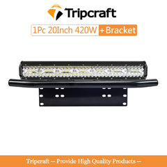 Tripcraft 23" Front Bumper Bull Bar Number Plate Holder For 4X4 Off Road SUV 4WD Auto Car LED Light Bar Fog Lights Mount Bracket