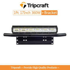 Tripcraft 23" Front Bumper Bull Bar Number Plate Holder For 4X4 Off Road SUV 4WD Auto Car LED Light Bar Fog Lights Mount Bracket