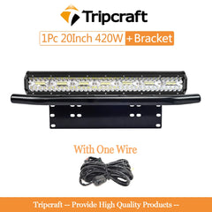 Tripcraft 23" Number Plate Holder Rampe Led 4x4 12V 24V Light Bar For OffRoad SUV Truck ATV4WD Auto Car Fog Lights Mount Bracket