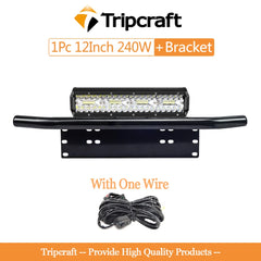 Tripcraft 23" Number Plate Holder Rampe Led 4x4 12V 24V Light Bar For OffRoad SUV Truck ATV4WD Auto Car Fog Lights Mount Bracket