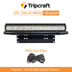 Tripcraft 23" Number Plate Holder Rampe Led 4x4 12V 24V Light Bar For OffRoad SUV Truck ATV4WD Auto Car Fog Lights Mount Bracket