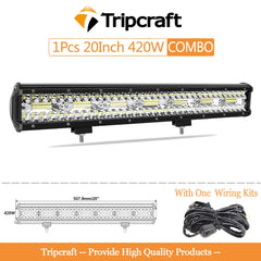 Tripcraft 2Rows/3Rows LED Bar 20inch LED Light Bar LED Work Light combo for Car Tractor Boat OffRoad 4x4 Truck SUV ATV 12V 24V