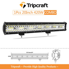 Tripcraft 2Rows/3Rows LED Bar 20inch LED Light Bar LED Work Light combo for Car Tractor Boat OffRoad 4x4 Truck SUV ATV 12V 24V