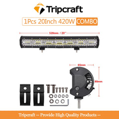 Tripcraft 3-row Led Light Bar 4x4 Offroad Combo Beam For Cars Off road SUV ATV Tractor Boat Trucks Excavator 12V 24V Work Lights