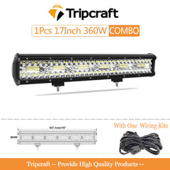 Tripcraft 3Rows LED Bar 15/17/20/23 inch Tri row LED Light Bar combo beam for Car Tractor Boat OffRoad 4x4 Truck SUV ATV Lamp