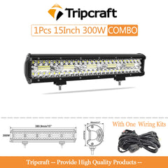 Tripcraft 3Rows LED Bar 15/17/20/23 inch Tri row LED Light Bar combo beam for Car Tractor Boat OffRoad 4x4 Truck SUV ATV Lamp