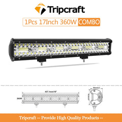 Tripcraft 3Rows LED Bar 15/17/20/23 inch Tri row LED Light Bar combo beam for Car Tractor Boat OffRoad 4x4 Truck SUV ATV Lamp