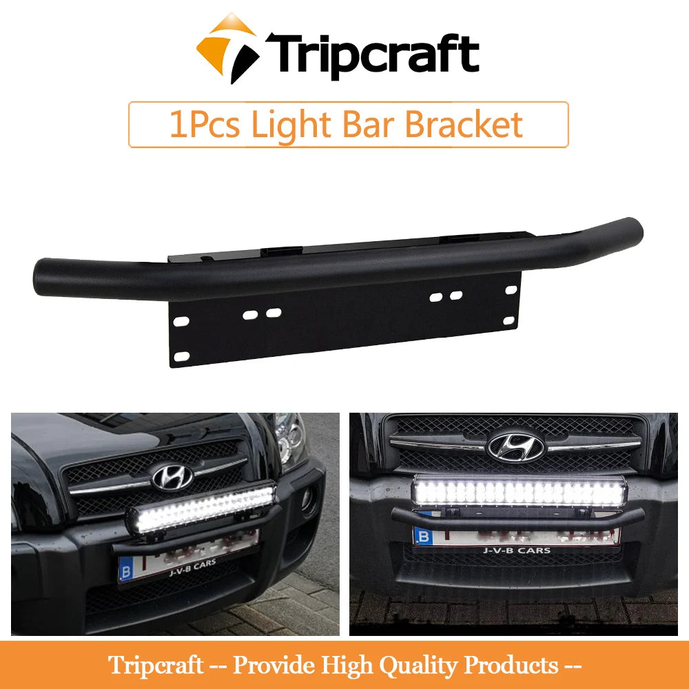 Tripcraft 3Rows LED Bar 17inch LED Light Bar with license plate bracket for Car Tractor Boat OffRoad 4x4 Truck SUV ATV 12V 24V