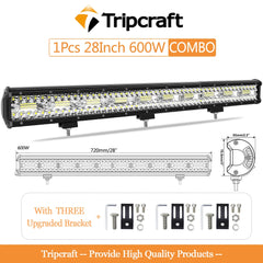 Tripcraft 3Rows LED Bar 28“28inch LED Light Bar LED Work Light 600w combo for Car Tractor Boat OffRoad 4x4 Truck SUV ATV 12V 24V