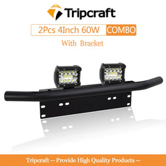 Tripcraft 3Rows LED Bar 2pc 4in 60W tri-row LED Light Bar Work Light for Car Tractor Boat OffRoad 12V  barra led 4x4 off road